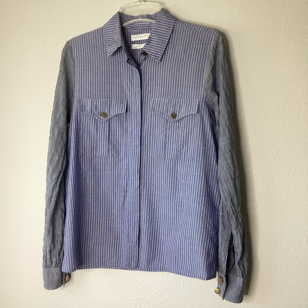 Altuzarra Italy Striped Mixed Media Top 38